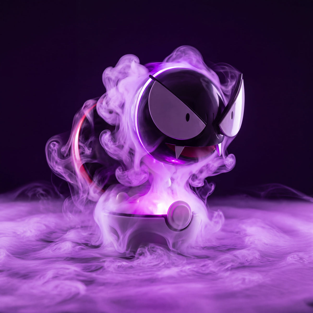 Ghost Orb humidifier wrapped in thick violet fog